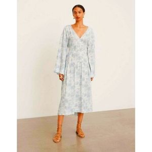 Vince Dehlia double v neck long sleeve dress